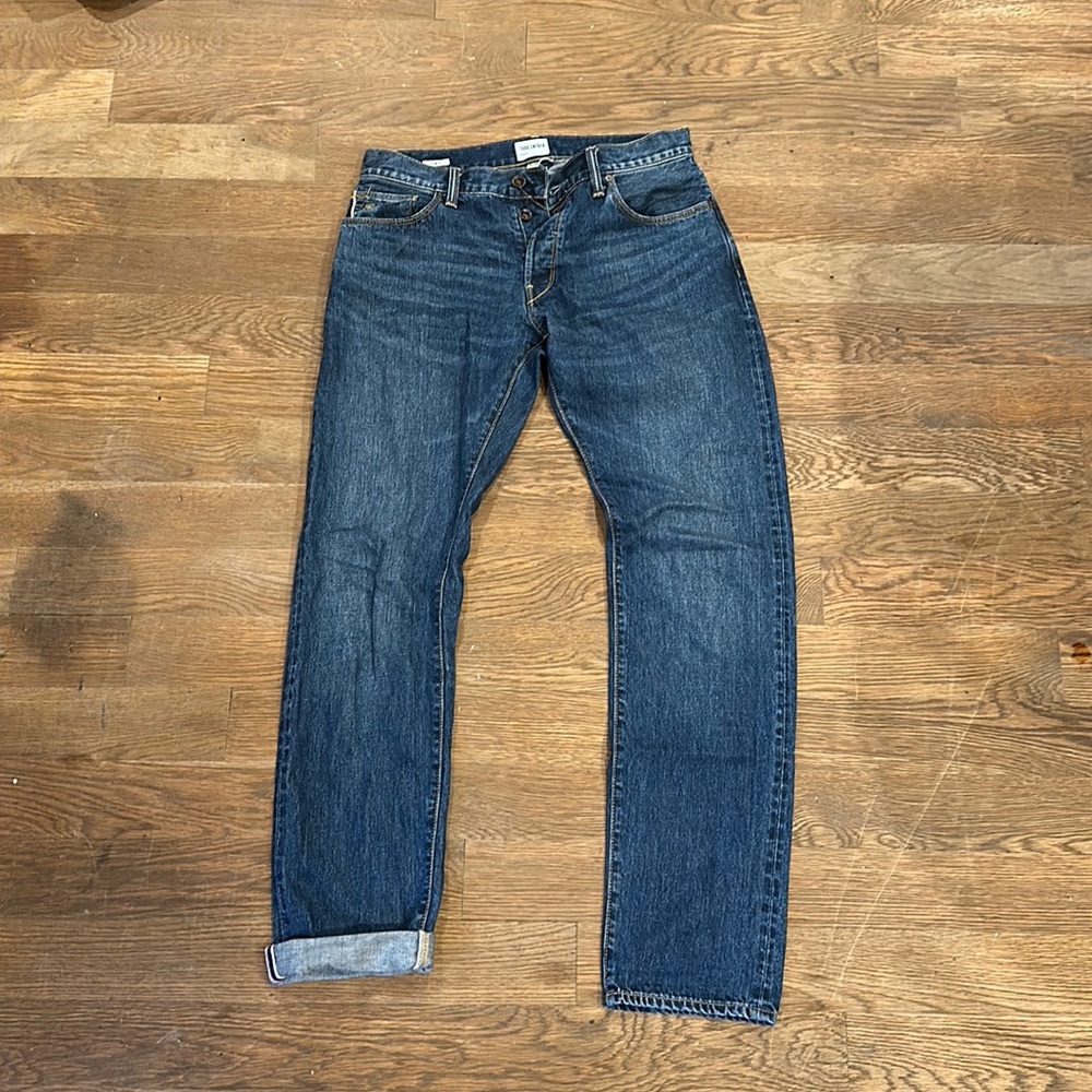 Todd Snyder Slim Fit Selvedge Jean in Mid-Blue Wash 31x34